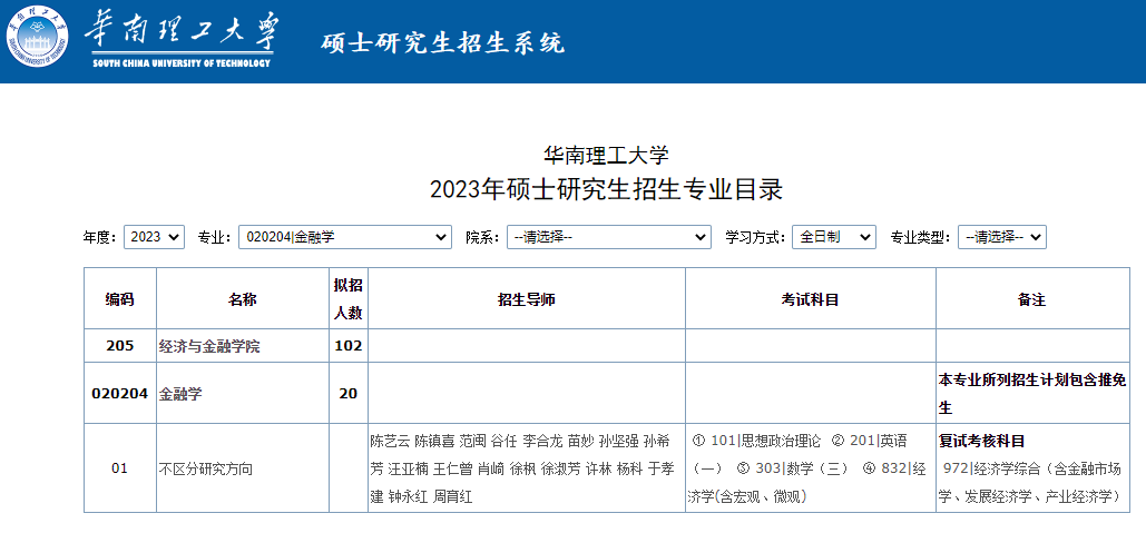 華南理工大學金融學復試大綱在哪里看？