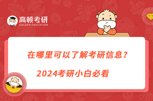 在哪里可以了解考研信息？2024考研小白必看