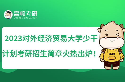 2023對外經(jīng)濟貿(mào)易大學少干計劃考研招生簡章火熱出爐!